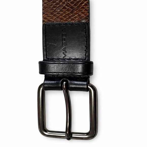 ♥️FATHER\'S DAY! Via Spiga Textured Leather Belt Brown Luxe Men\'s NEW - S main image 8